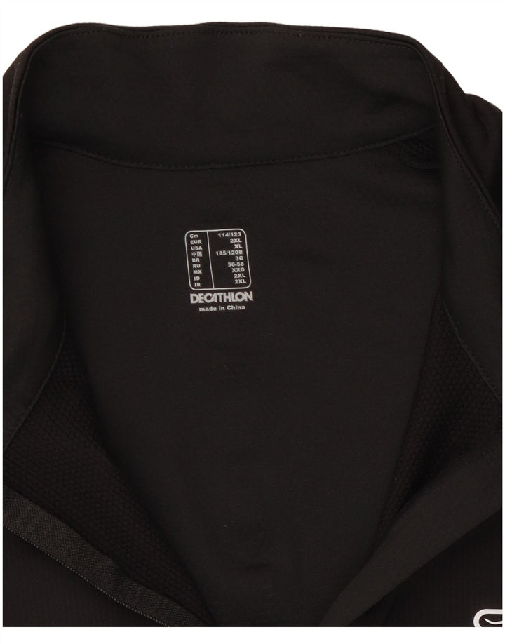 Decathlon Herre Zip Neck Pullover Træningsdragt Top XL Sort Colourblock