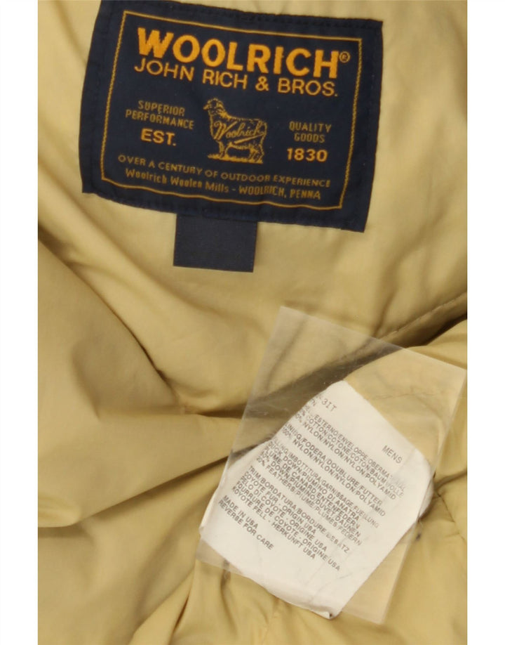 Woolrich Herre hættepolstret jakke UK 42 XL Beige Bomuld