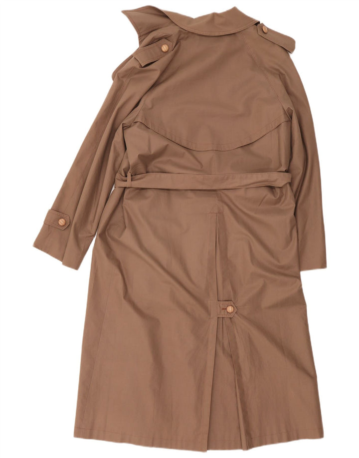 Vintage oversize trenchcoat til kvinder EU 36 lille beige bomuld