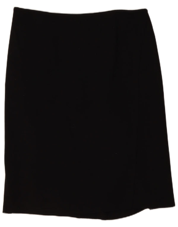 Laura Ashley Womens Straight Skirt UK 18 XL W38 Black Acrylic