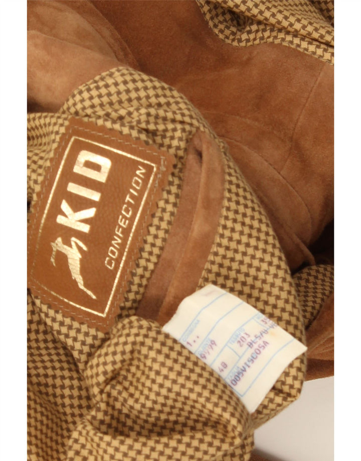 Vintage dame ruskindsjakke IT 48 XL beige læder