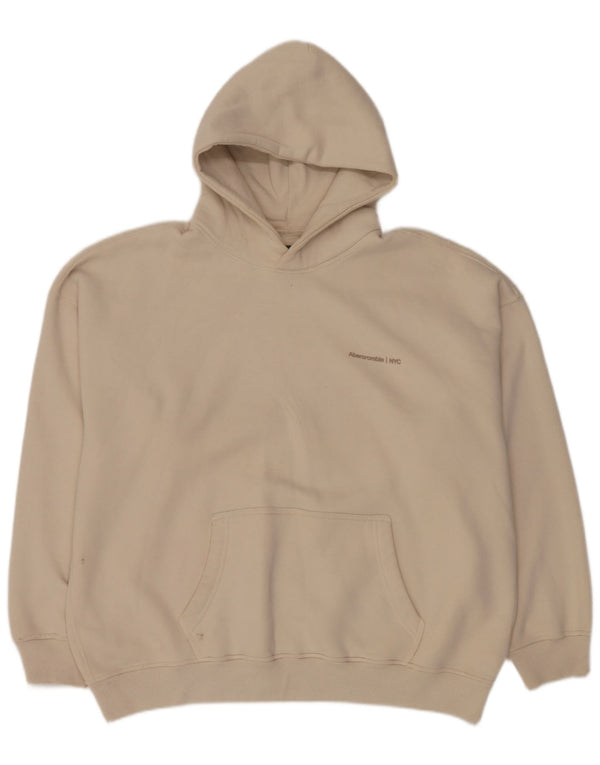 Abercrombie & Fitch Herre hættetrøje Jumper XL Beige Bomuld