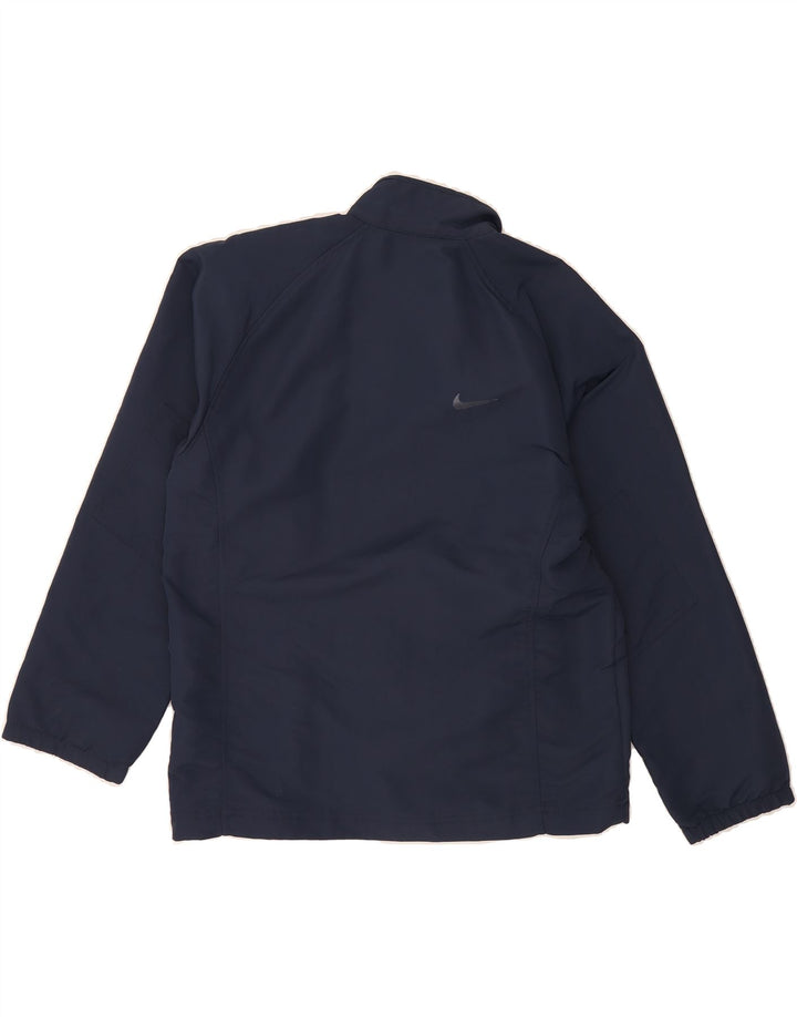 NIKE Womens Oversized Rain Jacket US 4/6 Small Navy Blue Nylon Vintage Nike and Second-Hand Nike from Messina Hembry 