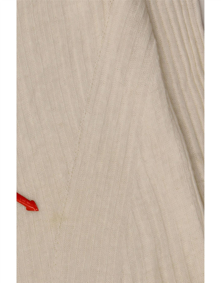 Massimo Dutti Dame Cardigan Sweater UK 10 Small White Linen