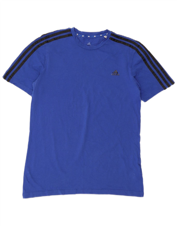 ADIDAS Boys T-Shirt Top 15-16 Years Blue Cotton Vintage Adidas and Second-Hand Adidas from Messina Hembry 