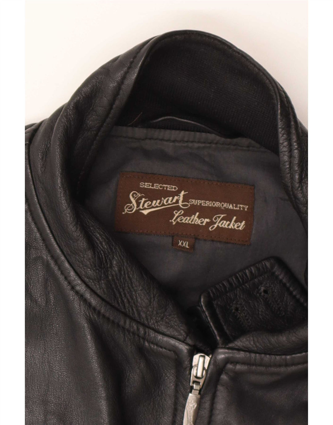 Stewart Womens Bomber Læderjakke UK 20 2XL Sort Læder Biker