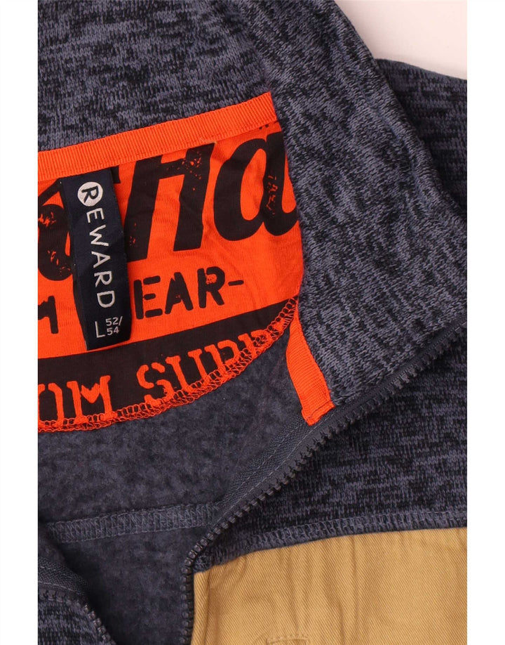 Belønning Herre træningsdragt Topjakke IT 52/54 Large Navy Blue Flecked Polyester
