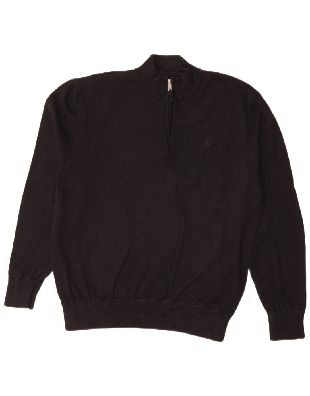 Jack Wills Herre Zip Neck Jumper Sweater XL Sort Bomuld