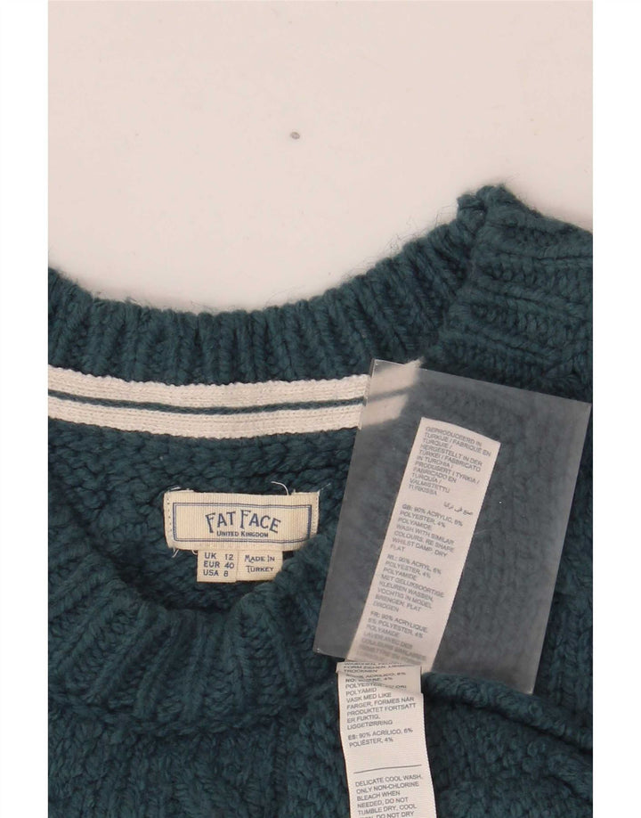 Fedt ansigt til mænd med rund hals sweater UK 12 mellemgrøn akryl