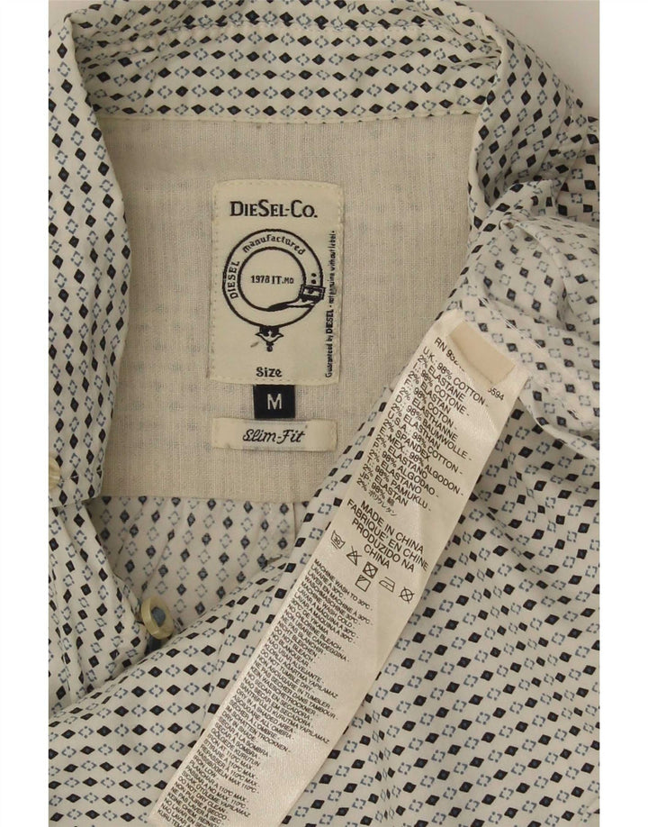 Diesel Herre Slim Fit skjorte Medium White Argyle/Diamond Cotton