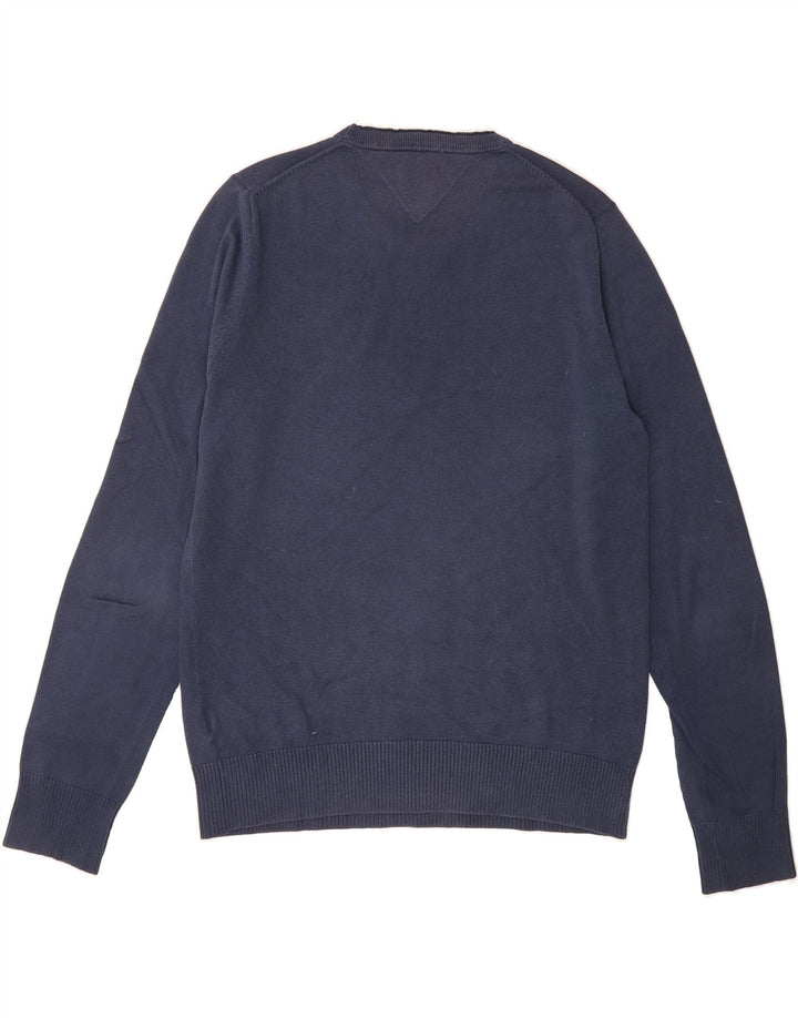 TOMMY HILFIGER Mens Classic Crew Neck Jumper Sweater Medium Navy Blue Vintage Tommy Hilfiger and Second-Hand Tommy Hilfiger from Messina Hembry 