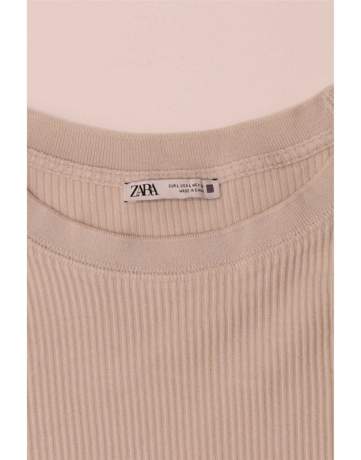 Zara Herre Top Langærmet Stor Beige Polyester