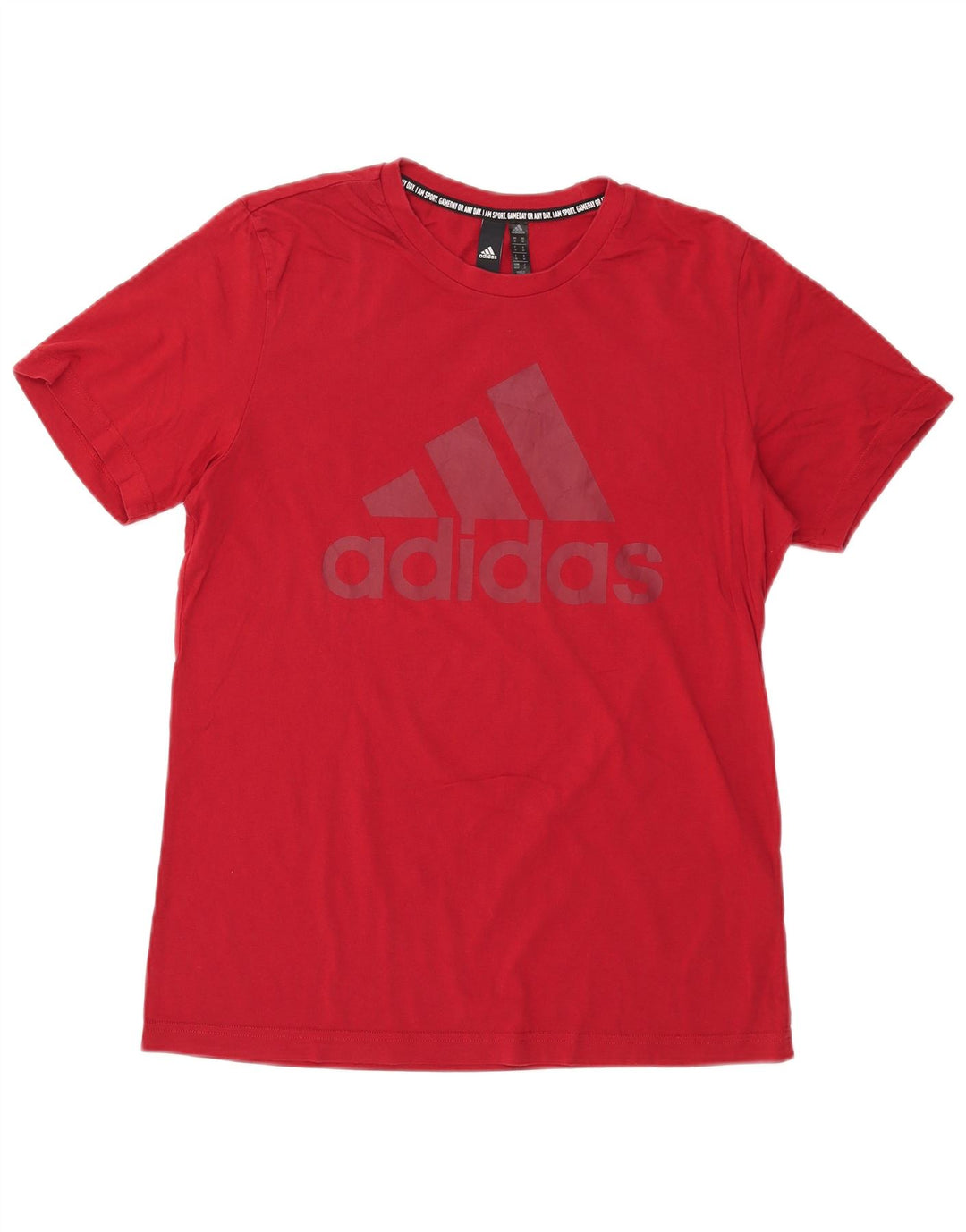 ADIDAS grafisk t-shirt til mænd, medium rød bomuld
