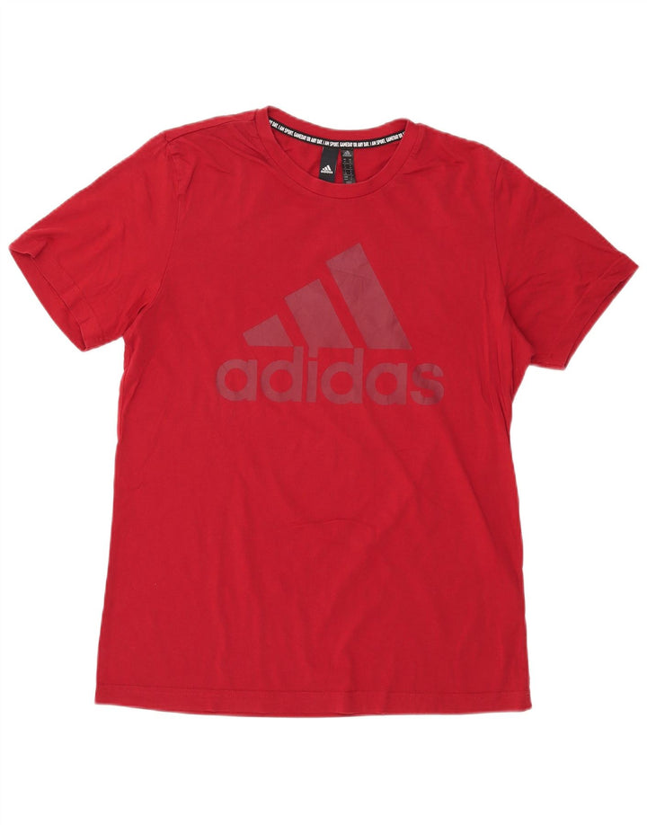 ADIDAS grafisk t-shirt til mænd, medium rød bomuld
