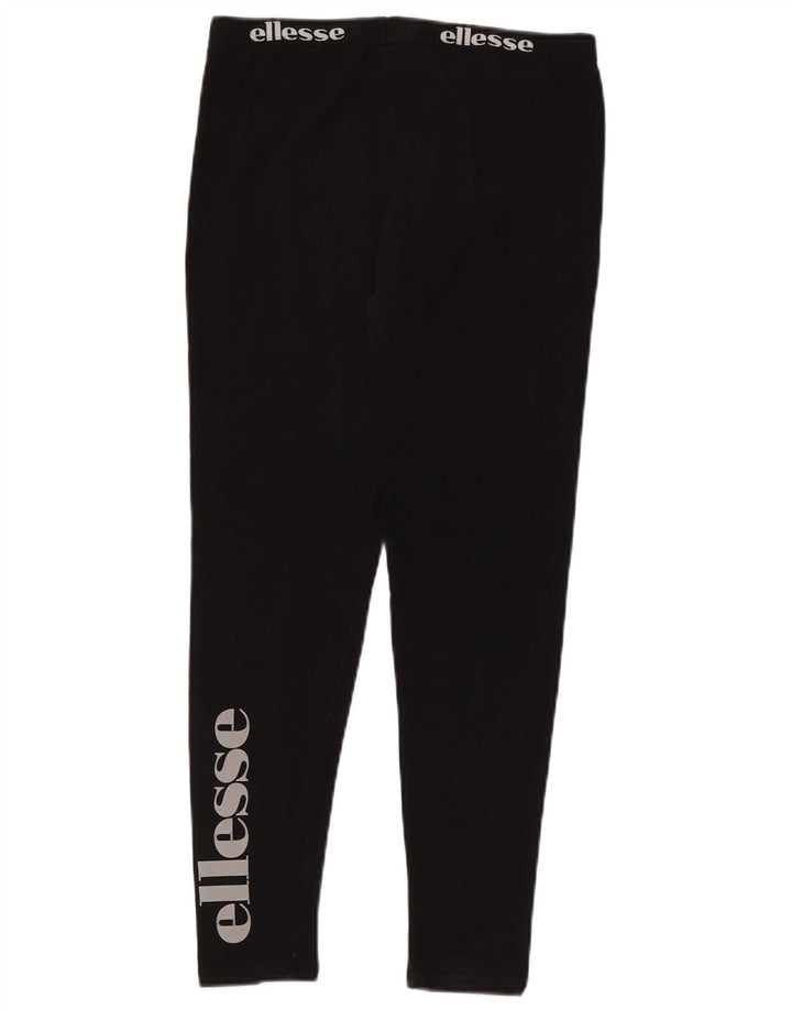 ELLESSE Grafiske Leggings til kvinder UK 12 Medium Sort Bomuld