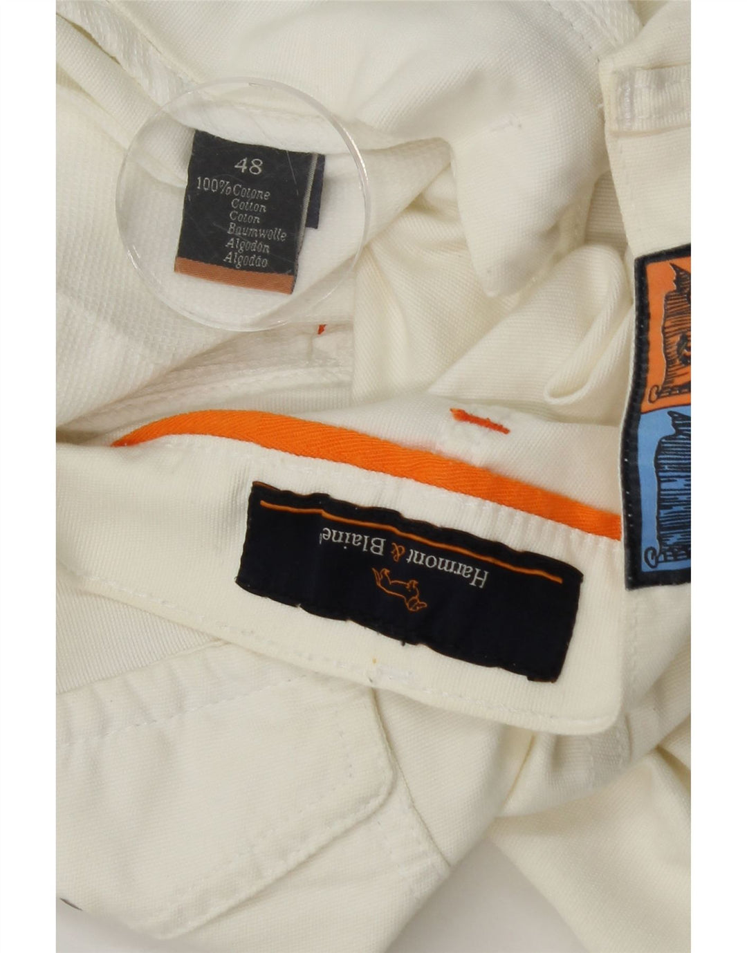 Harmont & Blaine Herre Grafiske Chino Shorts IT 48 Medium W30 Hvid Bomuld