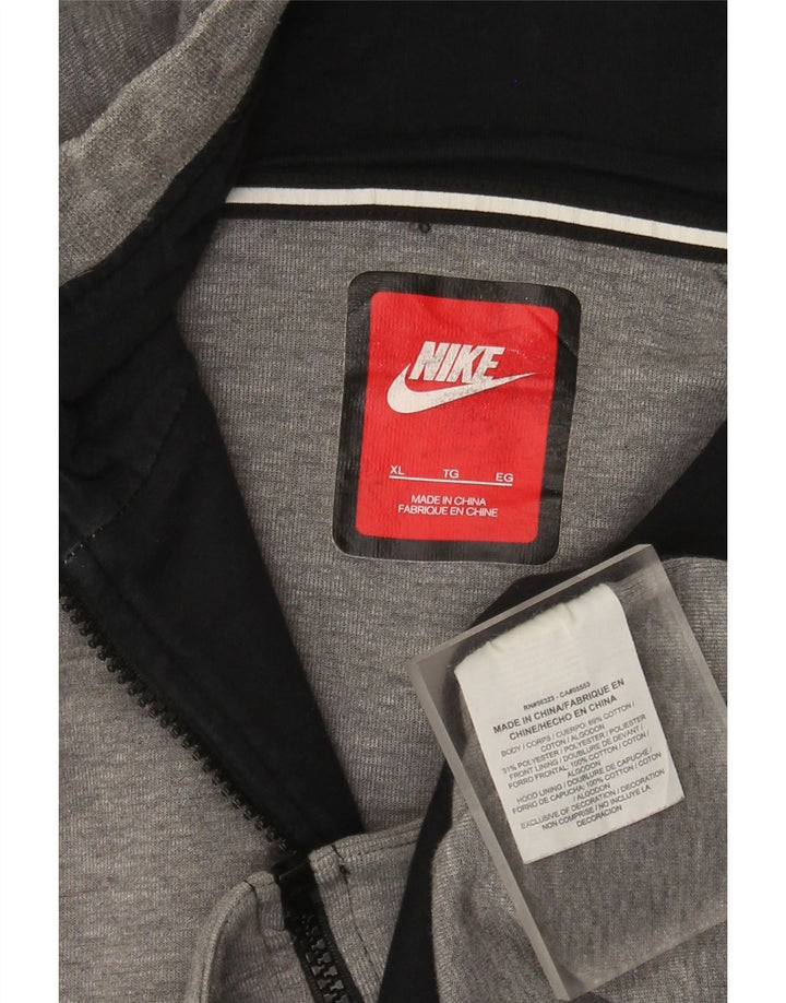 Nike hættetrøje med lynlås til mænd XL Grå bomuld