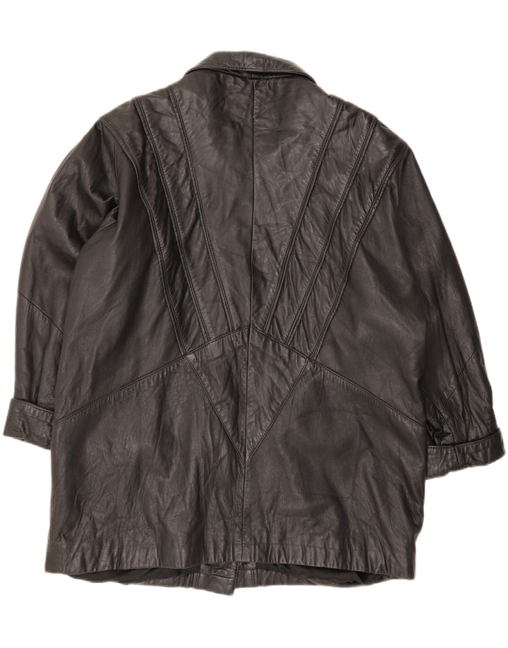Vintage dame læderjakke IT 48 XL sort læder