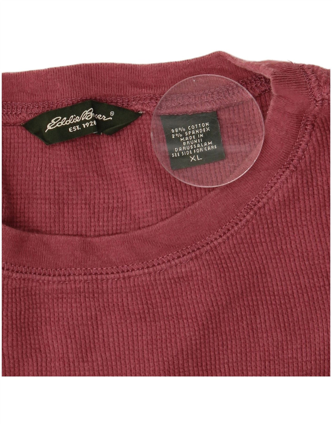 EDDIE BAUER Herre T-Shirt Top XL Bourgogne bomuld
