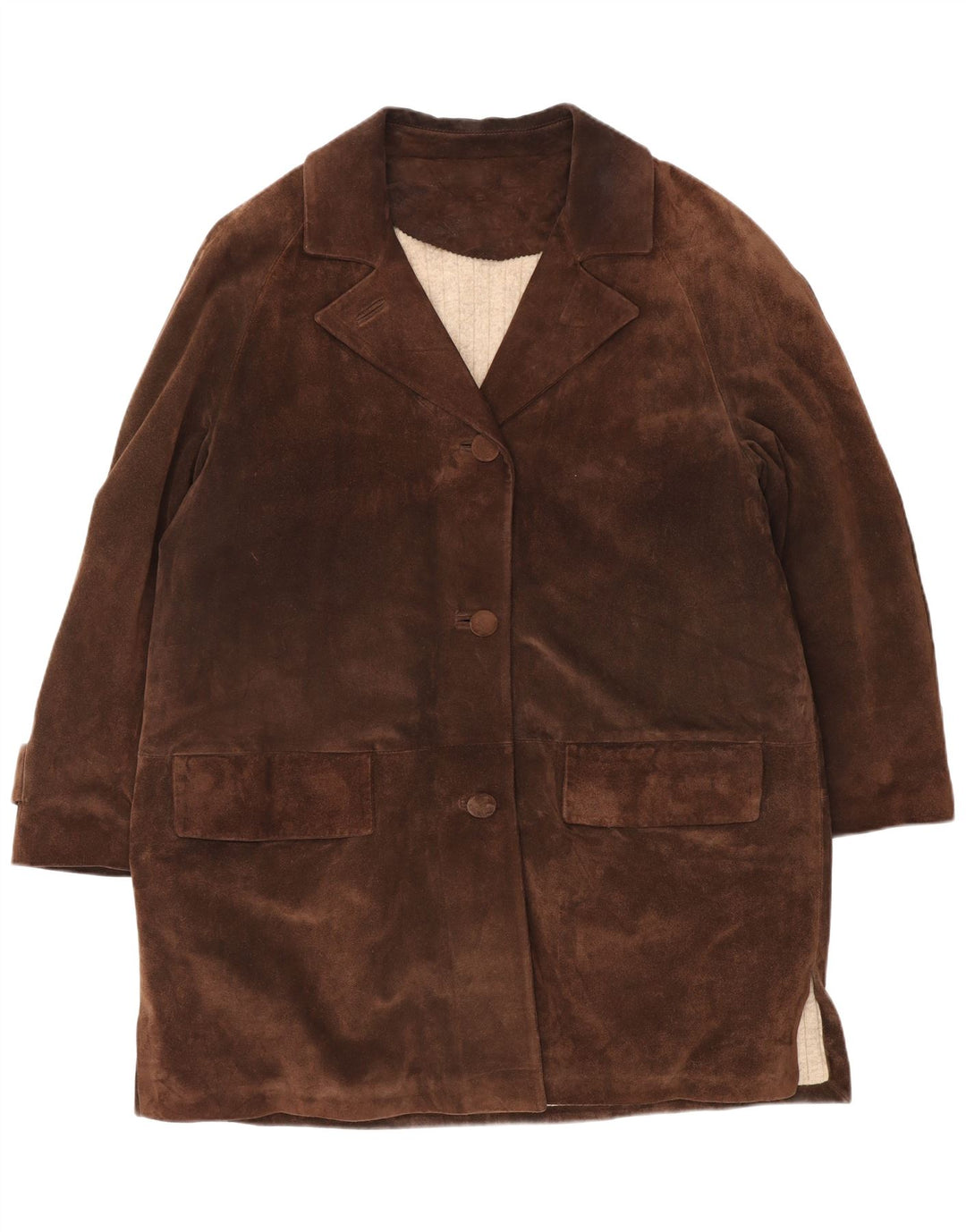 Vintage Dame Oversized Ruskind Windbreaker Coat UK 18 XL Brun