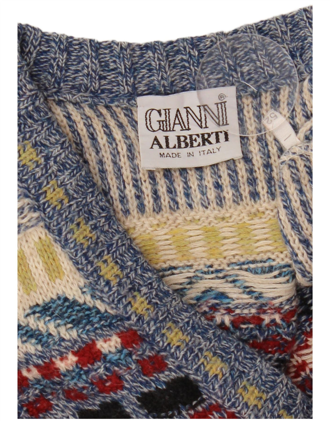 Gianni Alberti Herre V-hals sweater IT 52 Stor Flerfarvet