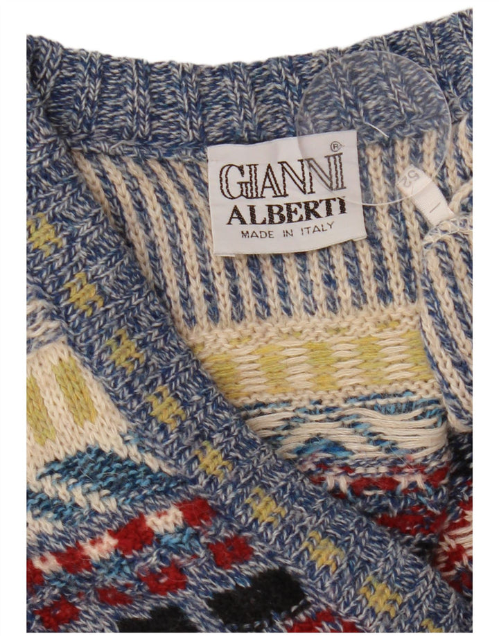 Gianni Alberti Herre V-hals sweater IT 52 Stor Flerfarvet