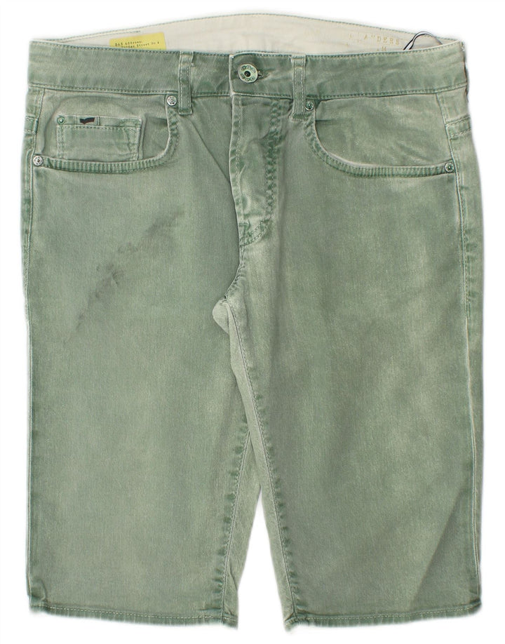 Gas Denim Shorts til mænd W32 Medium Green Bomuld