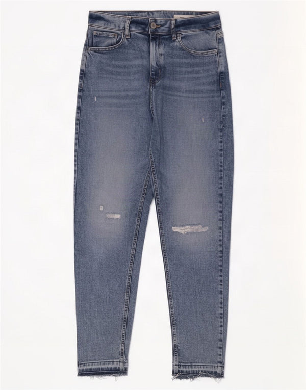 Marks & Spencer Dame Mom Tapered Jeans UK 12 Medium W32 L28 Blue