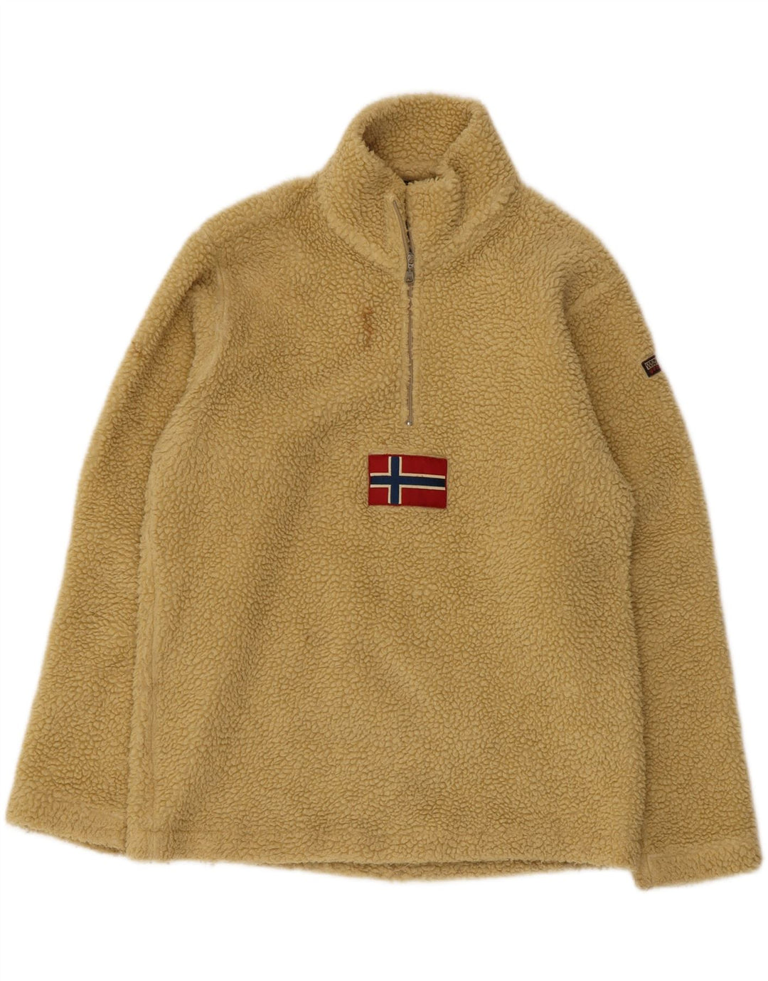 Napapijri Herre Geographic Zip Neck Fleece Jumper Lille Beige Polyester