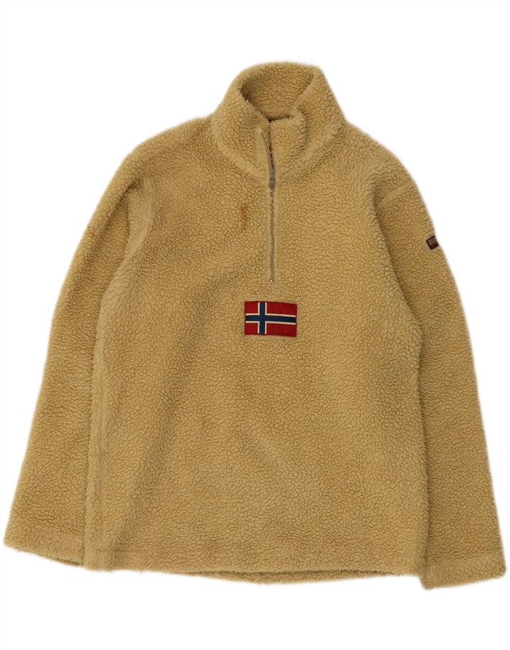 Napapijri Herre Geographic Zip Neck Fleece Jumper Lille Beige Polyester