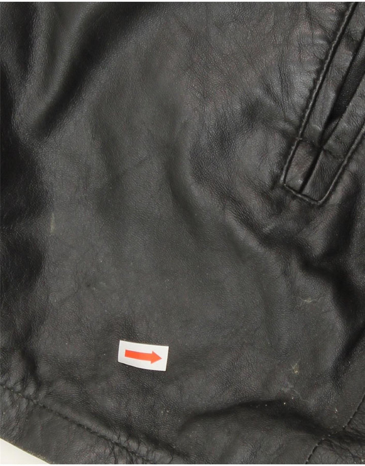 KARTEL Mens Leather Coat UK 40 Large Black Polyester Vintage Kartel and Second-Hand Kartel from Messina Hembry 