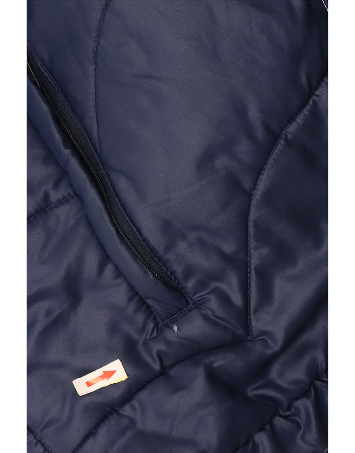 Vintage polstret herrejakke IT 54 2XL marineblå polyamid