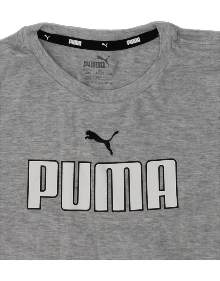PUMA Boys Graphic T-Shirt Top 9-10 Years Grey Cotton | Vintage Puma | Thrift | Second-Hand Puma | Used Clothing | Messina Hembry 