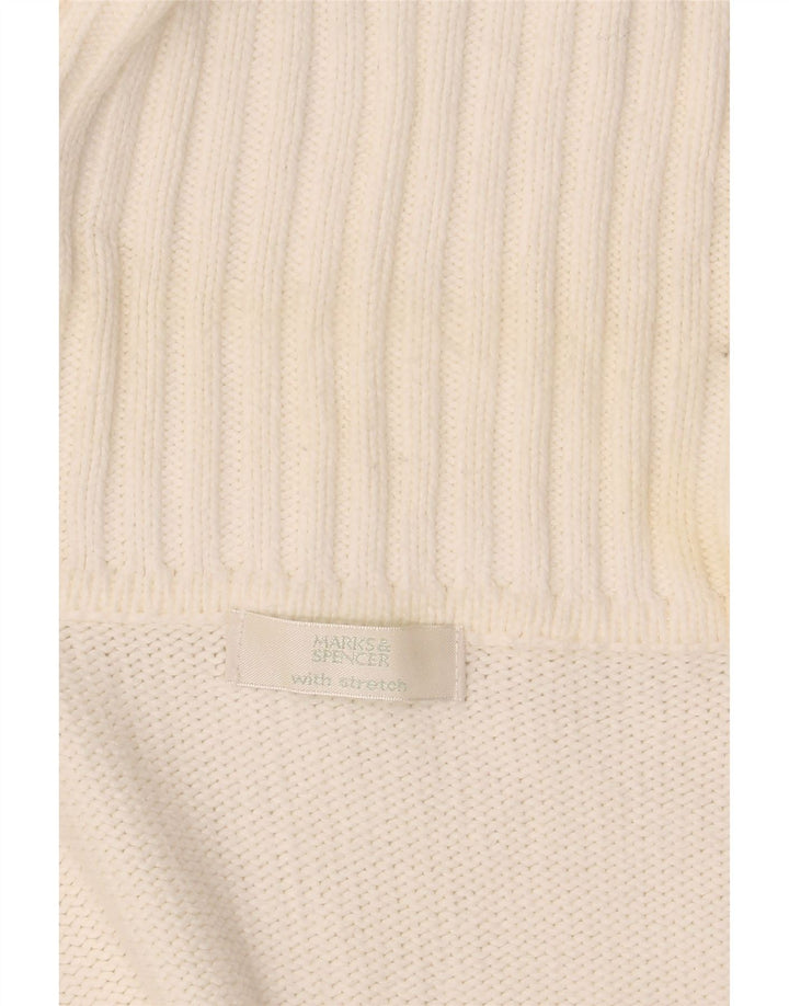 Marks & Spencer Dame Stretch Cardigan Sweater UK 16 Large White