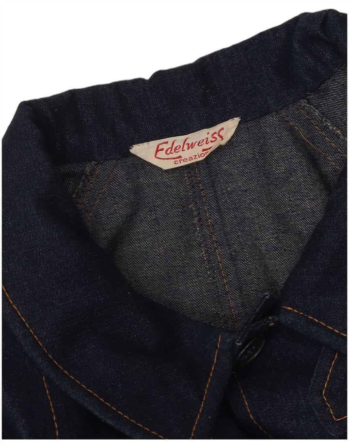 VINTAGE Herre Oversized Denim Coat UK 18 XL Navy Blue