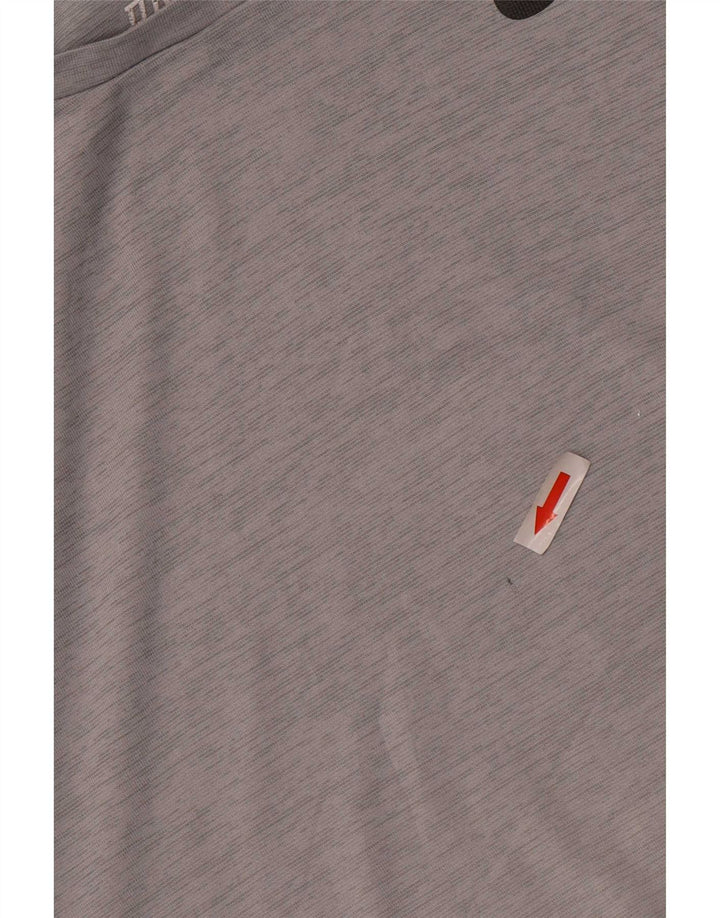 Nike herre Dri Fit T-shirt top mellemgrå nålestribet polyester