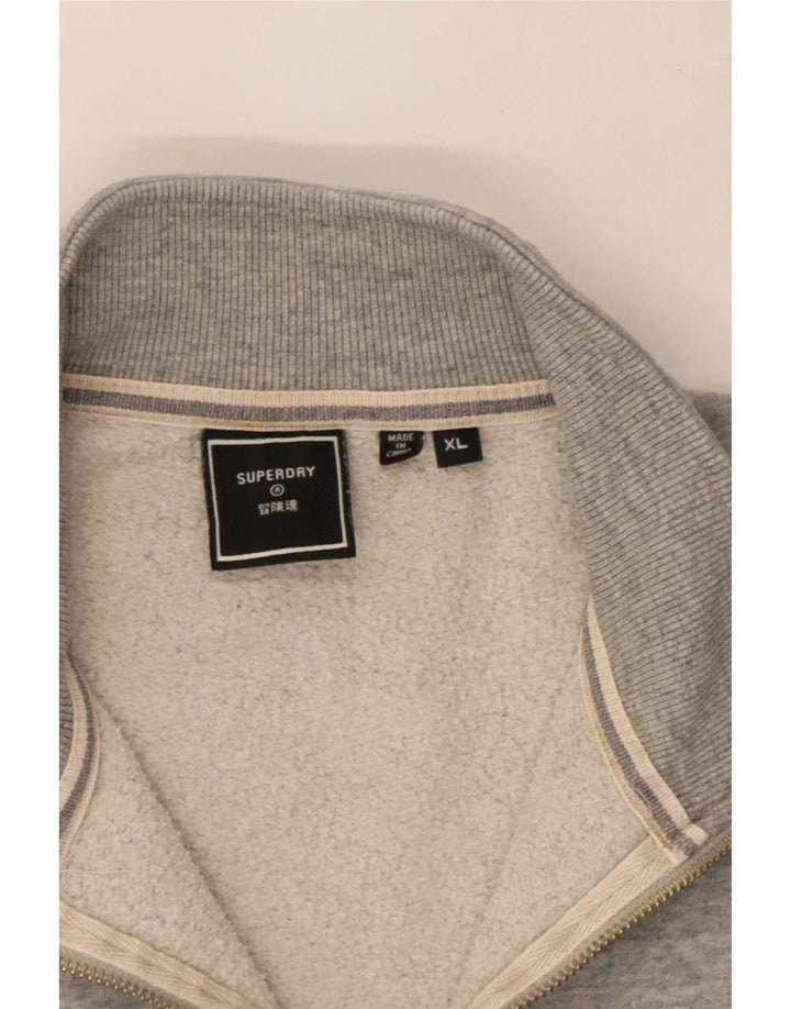 Superdry Sweatshirt med lynlås til mænd XL Grå Flecked