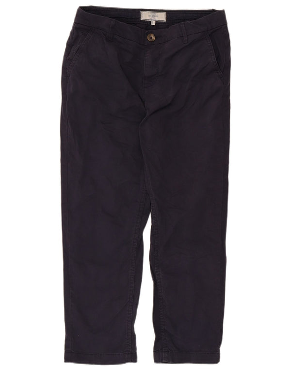Fat Face Womens Cropped Trousers UK 8 Small W30 L23 Navy Blue Bomuld