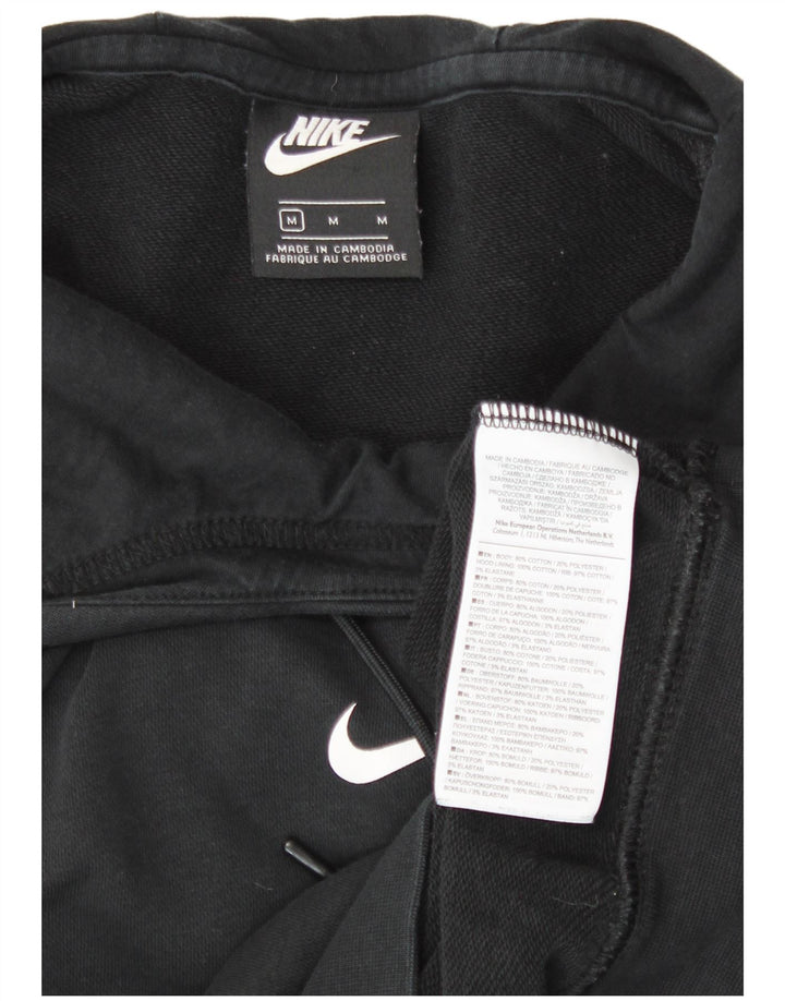 Nike Graphic Hoodie Jumper UK 14 Medium Sort Bomuld