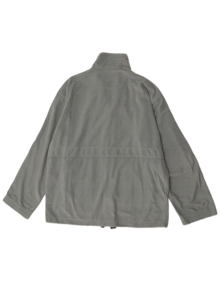 Diadora Herre Velour Træningsdragt Top Jakke UK 40 Stor Grå Polyester