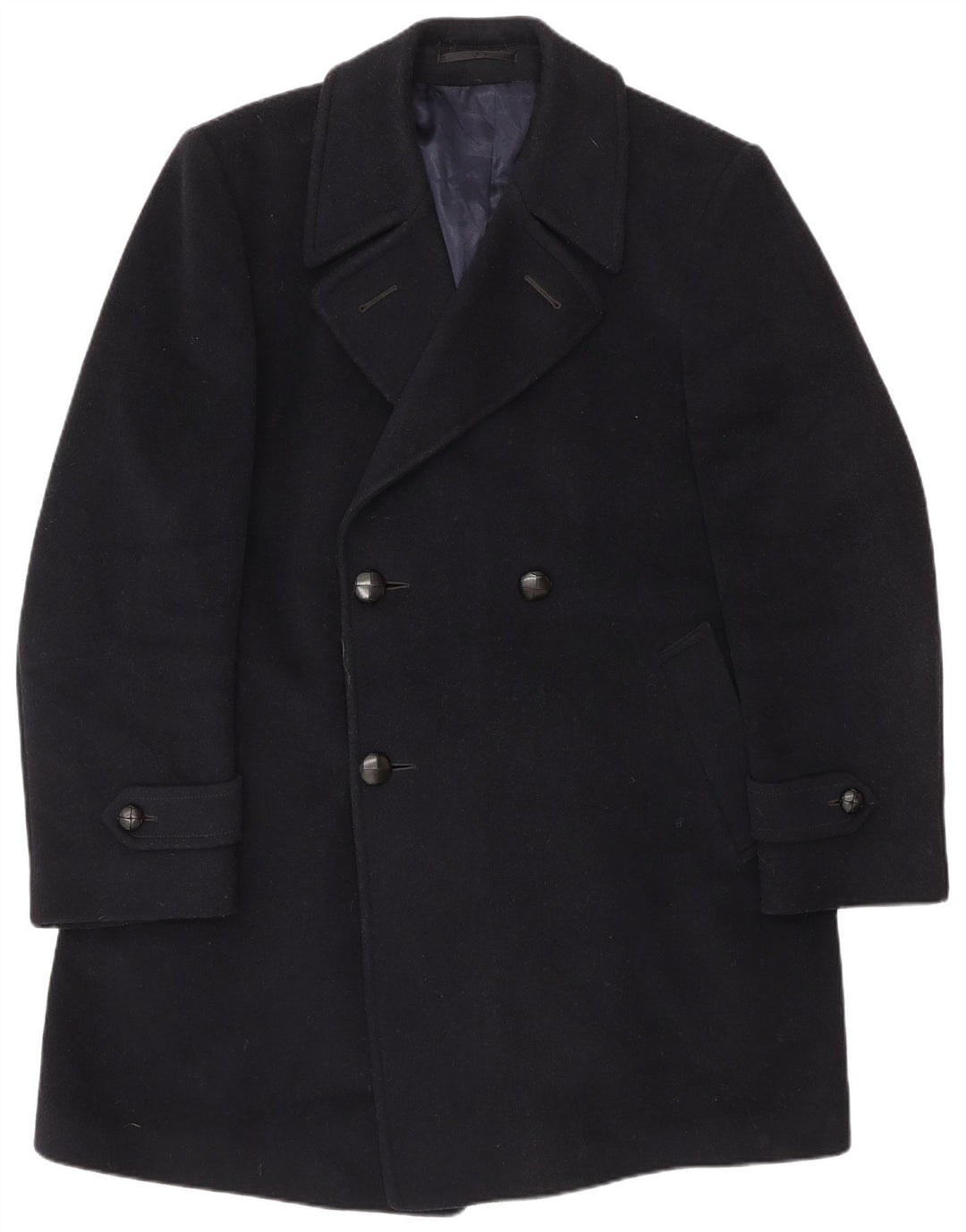 Vintage herre dobbeltradet frakke UK 40 Large Navy Blue