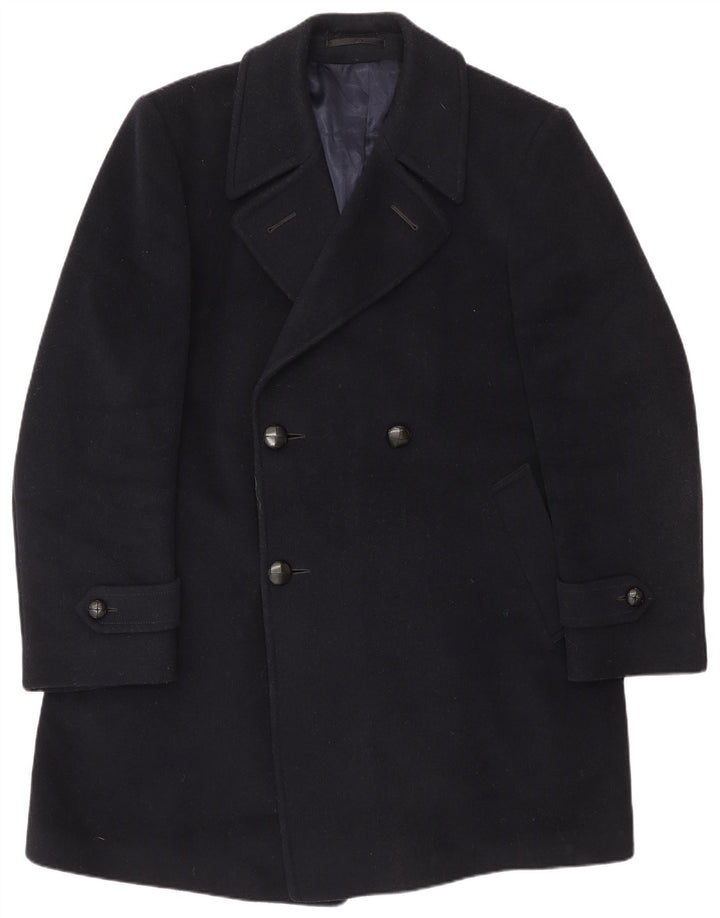 Vintage herre dobbeltradet frakke UK 40 Large Navy Blue