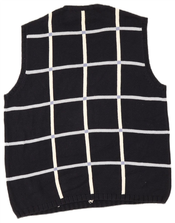 Massino Rebecchi Herre Alpha Vest Tank Top IT 50 Medium Navy Blue Geometric