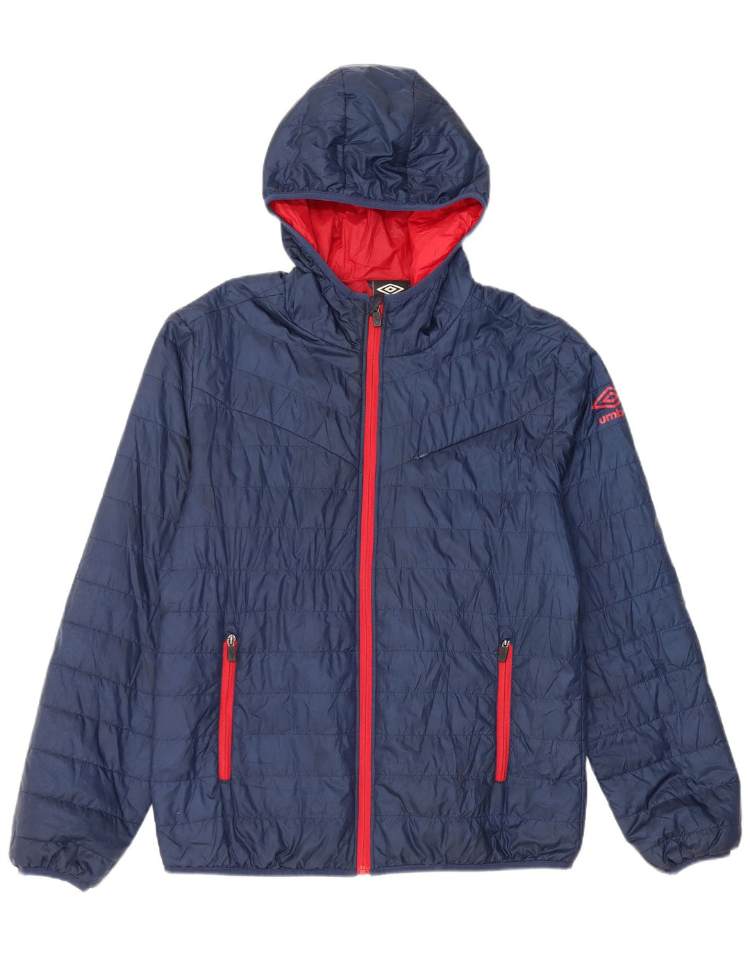 Umbro Herre hættepolstret jakke UK 40 Large Navy Blue Polyester