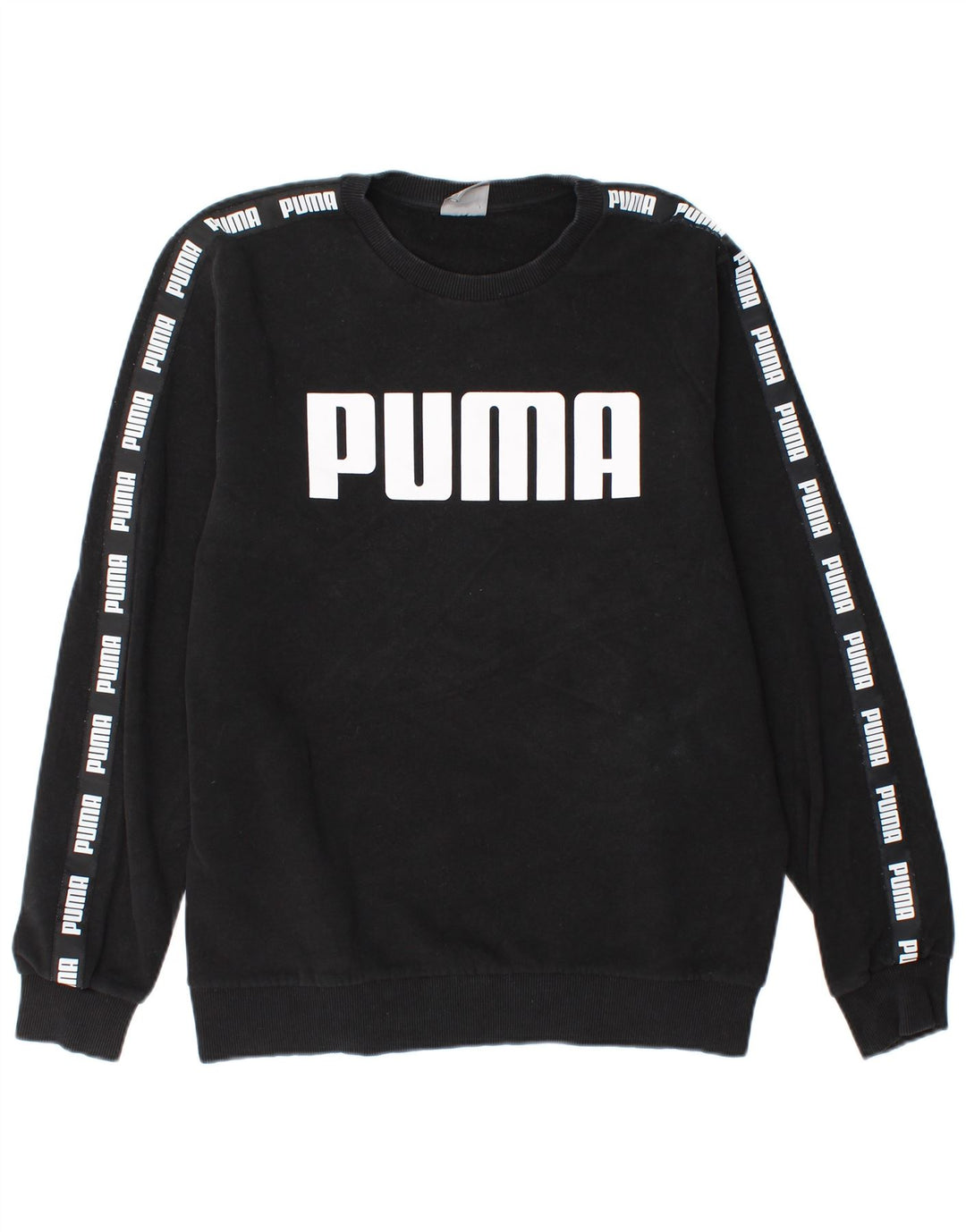 PUMA grafisk sweatshirt til mænd, stor sort bomuld