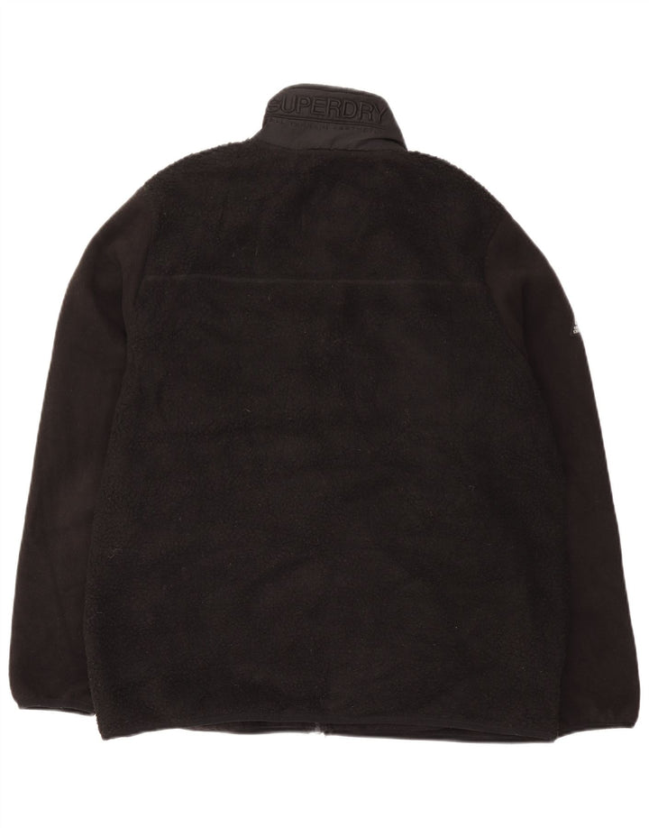Superdry Fleecejakke til mænd UK 44 2XL Sort Polyester