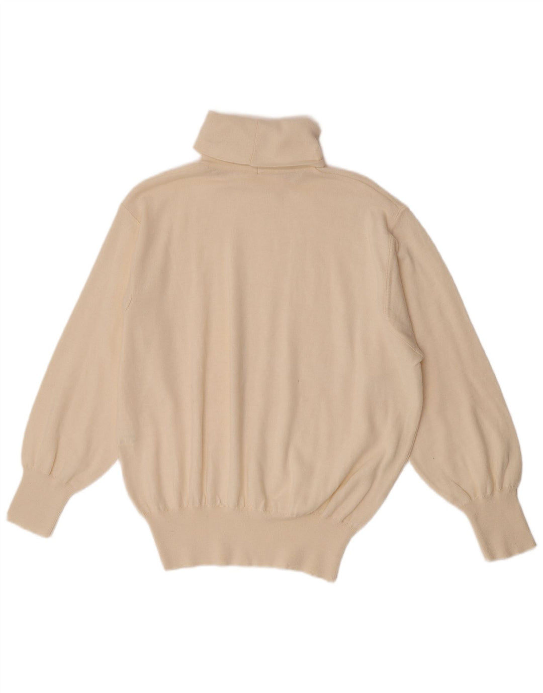 Vintage Herre rullehals sweater IT 48 Medium Off White Polyacryl