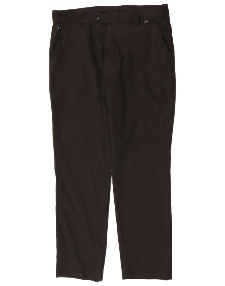 Marks & Spencer Straight Chino-bukser til mænd W36 L30 Sort polyester