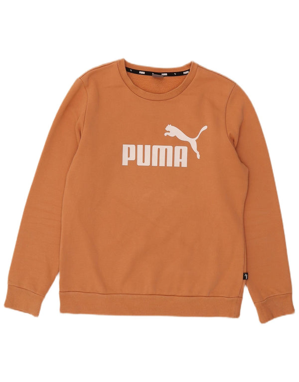 Puma Graphic Hoodie Jumper UK 14 Medium Orange Bomuld