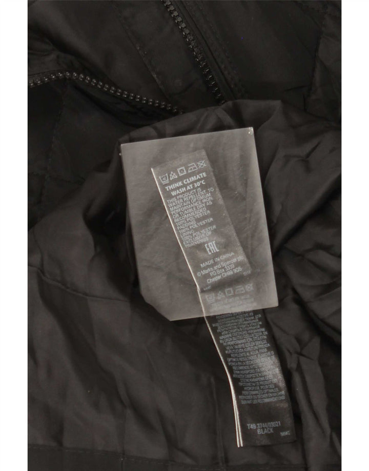 Marks & Spencer Polstret Frakke til kvinder UK 18 XL Sort Polyester